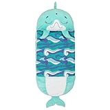 Happy Nappers Pillow & Sleepy Sack Medium Dolphin 54' Comfy, Cozy, Compact, Super Soft, Warm, All Season, Sleeping Bag with Pillow