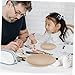 Totority 2 Pcs Wooden Kitchen Plate Model Smooth Edges Safe Pretend Cooking Plaything for Interaction Educational Play