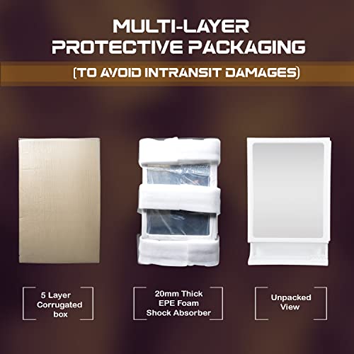 Image of Happer Plastic Premium Multipurpose Wall Mounted Storage Cabinet with Mirror (White) (Pack of 2)