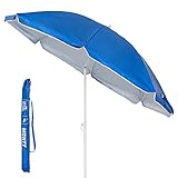 8 varillas flexibles. LOLAhome Sombrilla Playa Parasol Azul Acero de Ø 200 cm