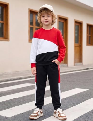 Image of Boys Clothes Boy Outfits 2-Piece Long Sleeve Sweatshirt Tops and Pants Fall Winter Outfits Set 3-14 Years