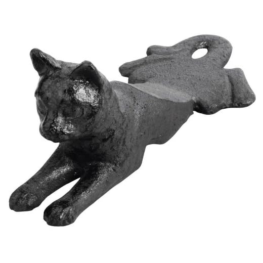 Esschert LH130 - Tope para puerta (8 x 17 x 7 cm, hierro fundido), diseño de gato