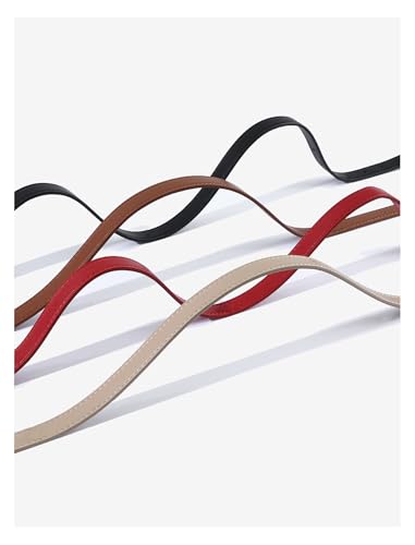 Skinny Belt for Women Jeans Faux Leather Ladies Thin Waist Belts for Dresses Pants with Trendy Gold/Silver Buckle4