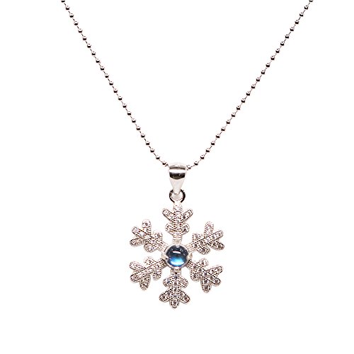 Preisvergleich Produktbild Luna Azure Sterling Silber Mondstein Schneeflocke Halskette 40,6 cm-18 "