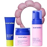 Evereden Kids Skincare Bundle: 1-2-3 Routine with Multi-Vitamin Face Wash, Cream, SPF 30 & Spa Headband – Gentle, Nourishing Skincare & Fun Hair Management for Kids – Perfect for Daily Care