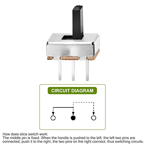 Image of Chanzon SPDT Mini Micro Slide Switch 1p2t 2 Position 20pcs 6 mm Toggle Vertical Slide Switch Panel Mount Small High Knob Vertical for PCB Arduino Breadboard Electronic Board Dip Miniature SlideSwitch