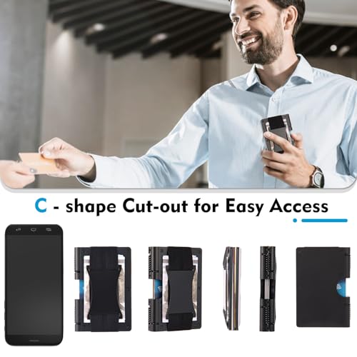 Wallet For Men - Reinvented Design Men's Wallet - Slim, Minimalistic & Seamless, Blocks RFID Scanners (Aluminum Black)2