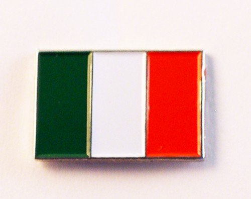 Metalen Enamel Pin Badge Italiaanse vlag Italië Il Tricolor by Mainly Metal, Witte metalen basis Geëmailleerd gezicht