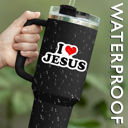 Image of 3 PCs I Love Jesus Heart Christian Vinyl Sticker 2 Inches