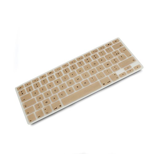 System-S AZERTY Housse de Clavier en Silicone pour MacBook Pro 13' 15' 17' iMac MacBook Air 13' Couleur Or