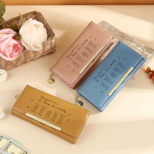 Mothers Day Gifts - Personalized Wallets for Women Custom Name & Photo, Large Capacity Leather Wallet for Mom Grandmother Wife Birthday Anniversary Christmas (5 Names)4