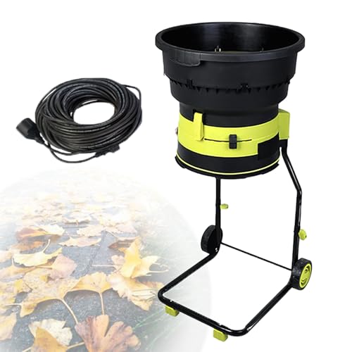 Elektrischer Laubhäcksler 2500 W, 8000 U/min, 54 cm Trichter, Räder, Rechen und Aufbewahrungstasche für Gartenabfälle Kompostierung