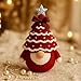 DIY Crochet Christmas Tree Gnome Kit, Christmas Gnomes Crochet Kit for Beginner in Compilation, Craft Kits with Yarn, Hook, Pearls, Ribbon and Detailed Pattern for Decor Christmas Tree (Style E)