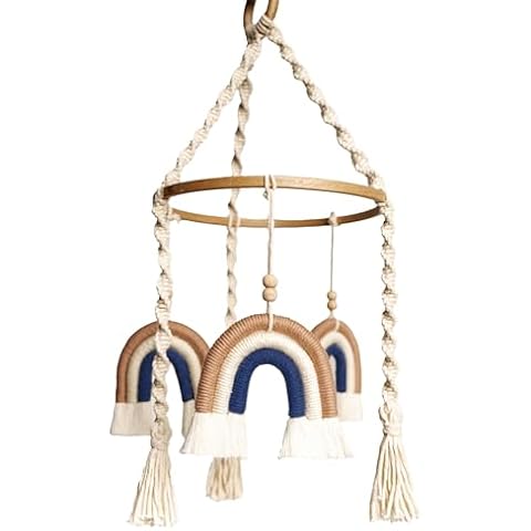 ELYESE Crib Mobile, Rainbow Baby Mobile, Handmade Mobile for Crib, Macrame Baby Mobile for Crib, Boho Baby Crib Mobile, Natural Crib Mobile for Boys and Girls (Light Brown) Cover