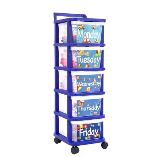 Wesiti 5 Shelf Weekly Clothes Organizer for Kids Closet Daily