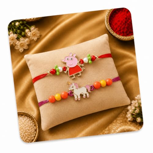Image of TIED RIBBONS Rakhi for Kids Boy - Set of 2 Premium Designer Rakhi for Kids Boys Baby Brother with Roli Chawal - for Rakshabandhan