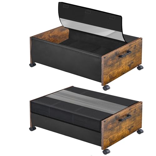 FOUCSSOMEI Under Bed Storage with Wheels, Under Bed Storage Containers, UnderBed Drawers with Metal Frame, for Clothes Shoes Blanket