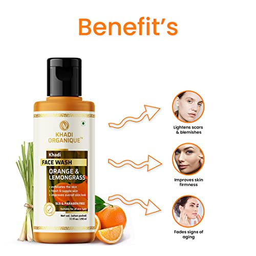 Image of Khadi Organique Orange & Lemongrass Natural Face Wash Sls & Paraben Free Pack Of 2