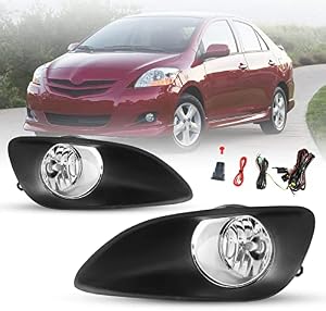 AUTOWIKI Fog Lights Fit for 2007-2012 Toyota Yaris Sedan 2PCS OEM Replacement Front Fog Lamps Replacement