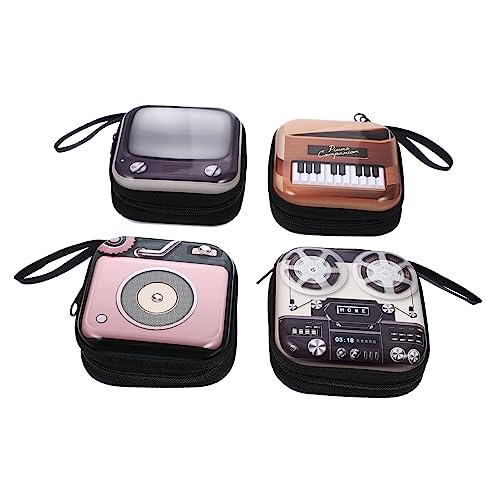 4pezzi Mini Portamonete Retro Per Cartoon Con Radio Proiettore e Pianoforte Elettronico Per Monete e Piccole