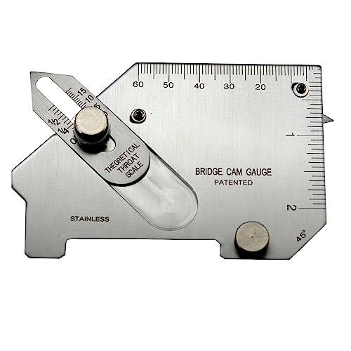 RIVERWELD Bridge Cam Gage Test Ulnar Welding Inspection Gauge Checks Depth of Undercut and Pitting Fillet Weld Throat Size and Length Angle of Preparation Misalignment
