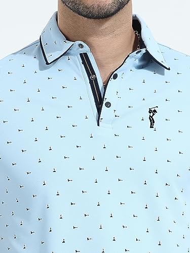 Image of STELLERS Men's Premium Printed Polo T-Shirt | Wrinkle Free | Quick Dry | Breathable | Stretchable | Regular Fit