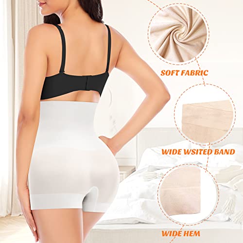 Womens Seamless Shaping Boyshorts Panties Tummy Control Underwear Slimming Shapewear Shorts(White-High Waisted,Xx-Large) #TOP4