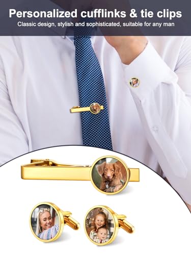 Set personalizado de mancuernillas y prendedor para hombre miniatura 2