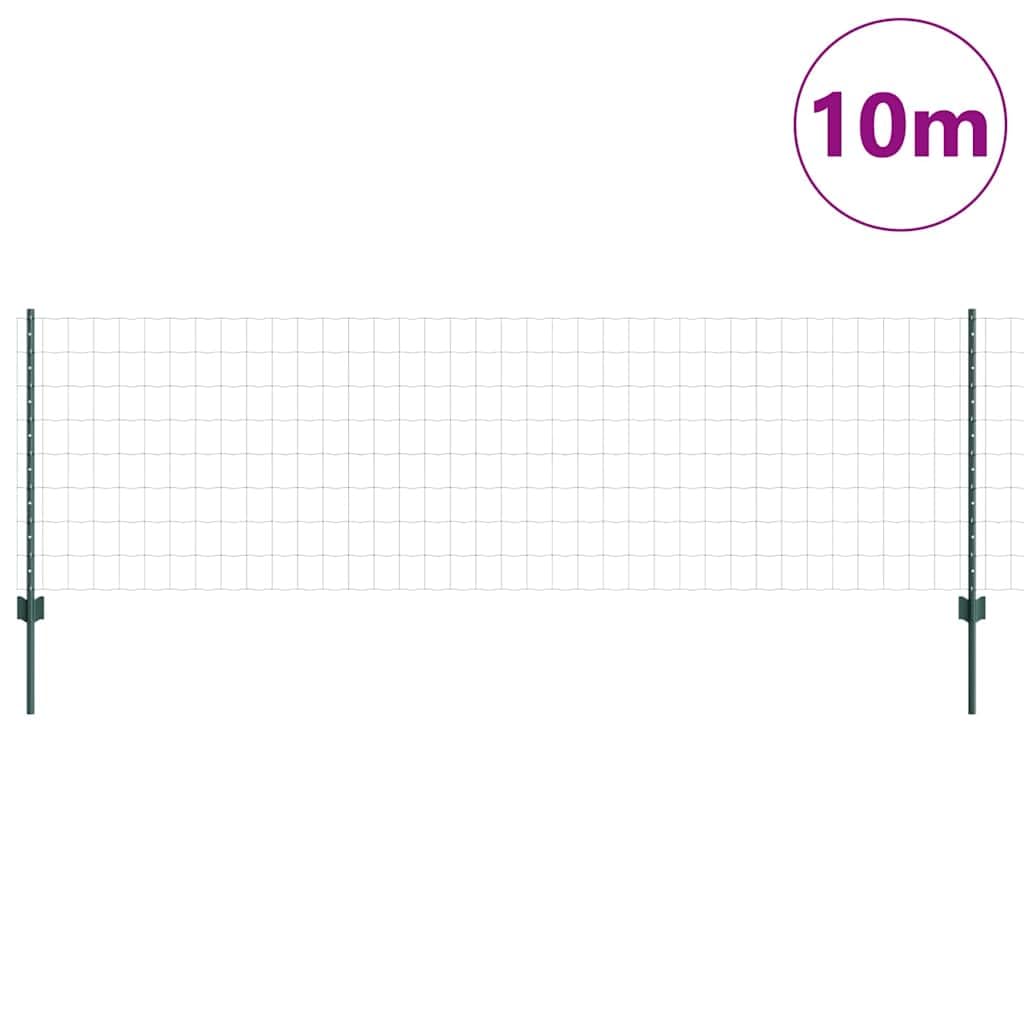 Juego de paneles de valla con postes verdes para delimitación de terrazas, diseño moderno para jardín y terraza, paneles de valla con recubrimiento en polvo como protección visual, juego con postes