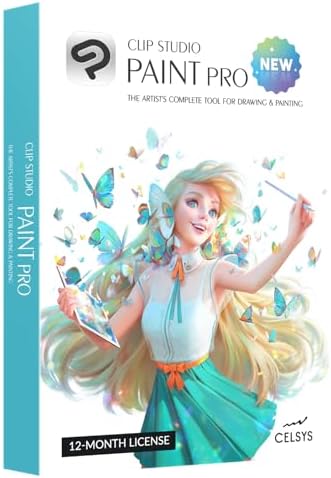 CLIP STUDIO PAINT PRO - New | 12 Months License | 1 Device | for PC, macOS, iPad, iPhone, Galaxy, Android, Chromebook