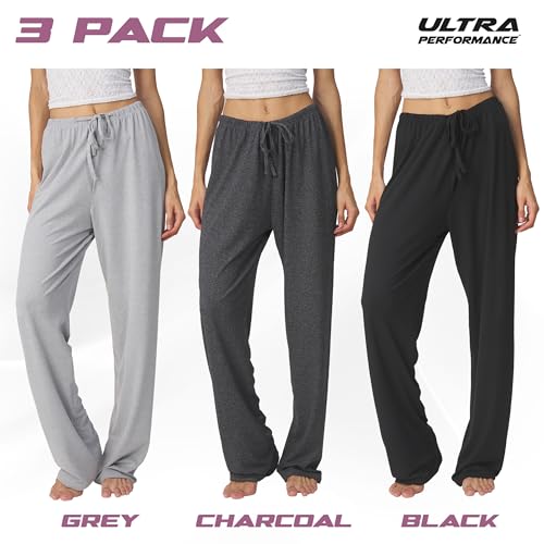 Ultra Performance Womens Pajama PJ Pants 3 Pack Lounge Bottoms Pajamas for Women (Avail in Plus Sizes)2