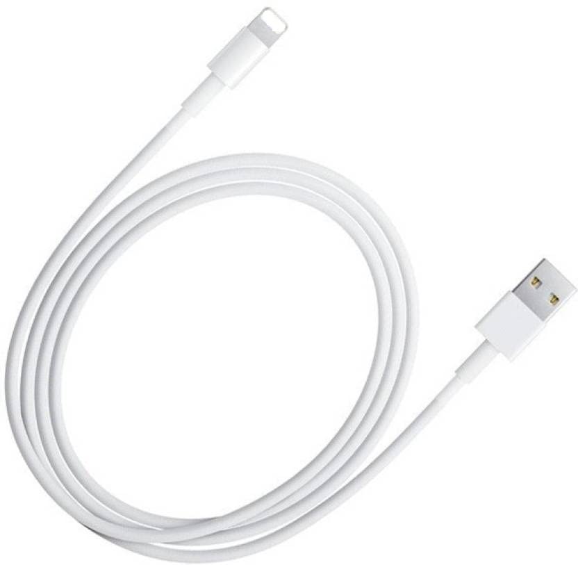 Image of USB Cable A to Lightening Cable Fast Charging for iPhone X, XR, XS, 8, 7, 6, 5, SE (Lightening Cable), 1M, White