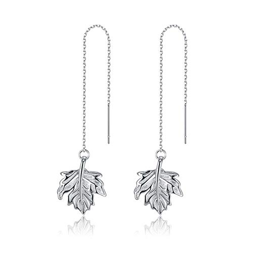 Boucles d'oreilles argent 925 feuille d'érable cadeau idéal pour femme