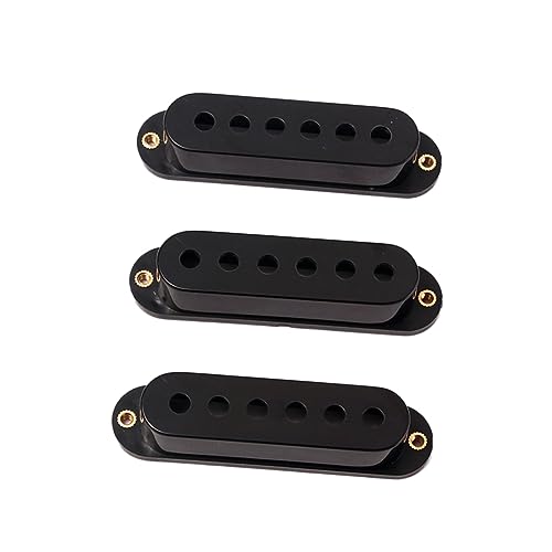 FUNOMOCYA 3個エレキギター用 シングルコイルピックアップカバー ブラック