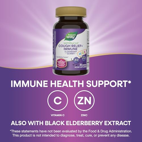 Nature's Way Sambucus Kids Cough Relief +(1) Immune Gummy*, 36 ct - image 4