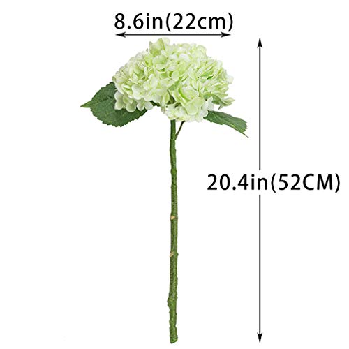 DUYONE 3PCS 21 inch Lifelike Artificial Hydrangea Large Real Touch Flowers Artificial Flowers Dry Flowers Outdoor Wedding Christmas Office Family Party Living Room Table Decoration (Light Green) - Image 4