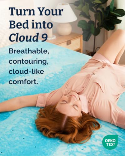 Image of 4 Inch King Memory Foam Mattress Topper - Cooling Gel Infused Bed Topper - Soft Ventilated Mattress Pad for Pressure Relief & Pain-Free Sleep - CertiPUR-US & Oeko-TEX