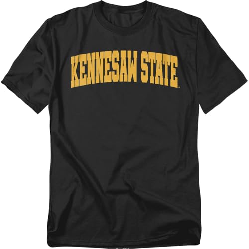 Kennesaw State University School Name Arch Unisex Adult T Shirt, Black, L