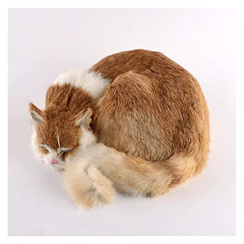 Statue de chat endormi simulation RLKHXBS pour decoration table - 5