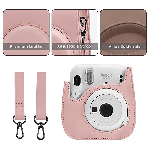 Camera Case Compatible With Fujifilm Instax Mini 11/ 9/ 8/ 8+ Instant Camera With Adjustable Strap And Pocket (Pink) #TOP1