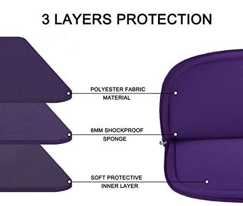 Image of Laptop Sleeve Case 15.6 inch, Shockproof Protective Cover, Handbags Portable Laptop Bag for 15.6 inch HP Dell Asus Lenovo Notebook Computer Case with Front Pocket, Purple