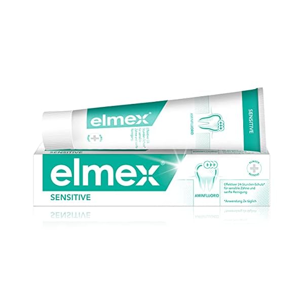 elmex Sensitive Set für empfindliche Zähne: 3 x Zahnpasta 75 ml + 1 x extra weiche Zahnbürste