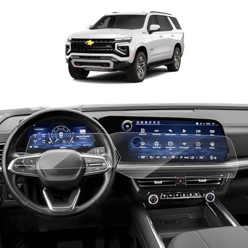 SKTU 4-Pack 2025 2026 Chevy Tahoe Accessories Screen Protector for 2025 2026 Chevrolet Tahoe/ Suburban 17.7-Inch Navigation & 11-Inch Instrument Screen [Ultra Clear, Anti-Glare&Scratch] 2025 2026 Chevy Tahoe Suburban Accessories