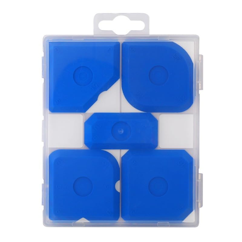 5 Piezas Set de alisadores de juntas con caja,Juntas perfectas gracias a bordes muy rectos - Botones especiales para facilitar el levantamiento - Ideal para selladores como acrílico y silicona