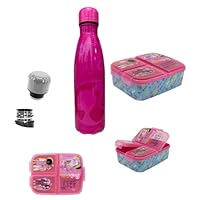 Set Pranzo Scuola Pellecchia 1969 - Porta Merenda 3 Scomparti E Borraccia Termica 500ml STITCH Rosa - Foto 7