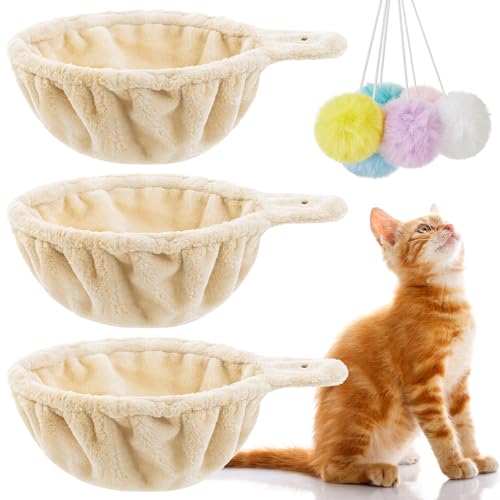 Cama hamaca para gato 14.6 pulgadas Beige 3 piezas miniatura 1