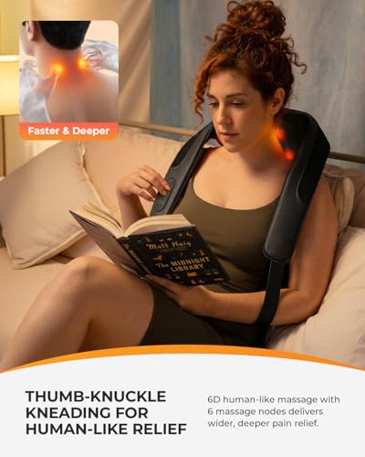 Image of CooCoCo Red Light Neck Massager with Heat, Cordless Shiatsu Massage