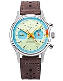 Sugess Chrono Hertiage S387.01.Z Brown Racing Leather ST1901 Mechanical Chronograph Mens Wrist Pilot Watch Seagull 1963