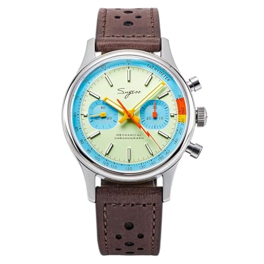 Sugess Chrono Hertiage S387.01.Z Brown Racing Leather ST1901 Mechanical Chronograph Mens Wrist Pilot Watch Seagull 1963
