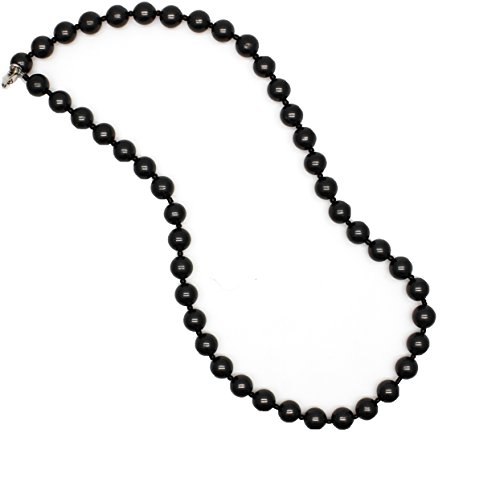 Karelian Heritage Authentic Shungite Crystal Necklace with 9 mm Beads | Protection Handcrafted Round Black Beaded Necklace | Root Chakra Balancing Crystal Healing Natural Stone Jewelry SN17
